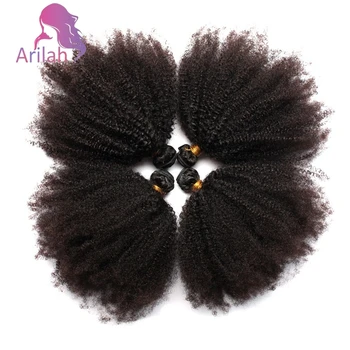 12A Grade 1/2/3PCS Afro Kinky Curly Human Hair Bundles Mongolian Virgin Hair Extensions 4B 4C 100g/PC Natural Color Full End 1