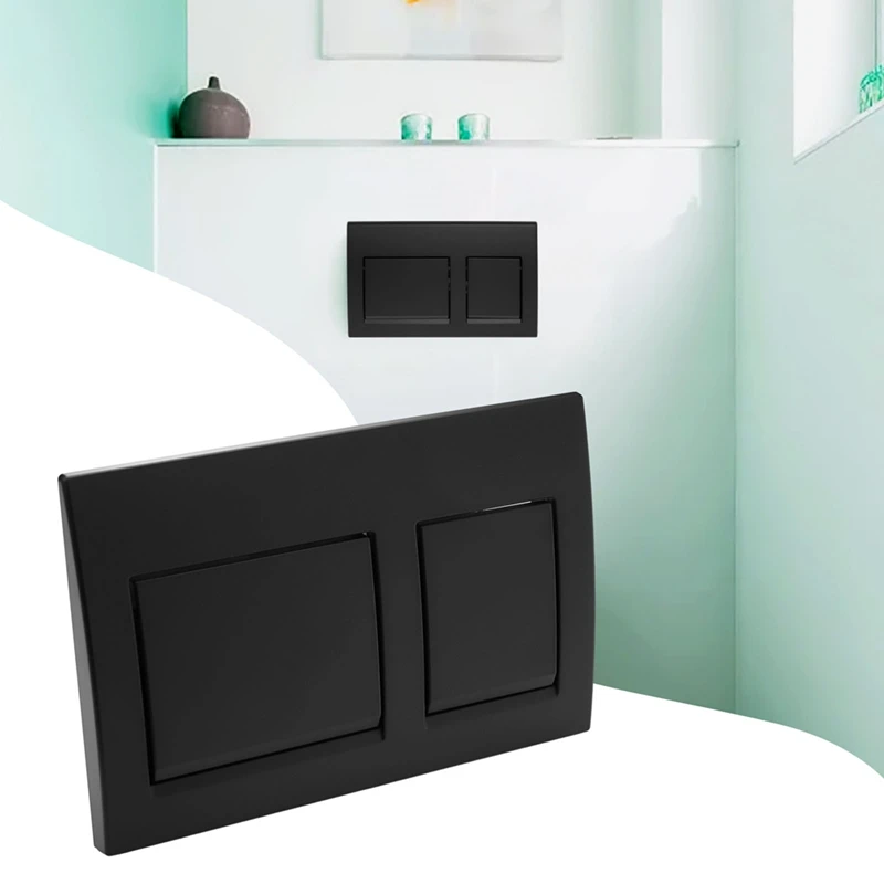 Toilet Push Plate for Geberit ALPHA 15 Chrome Dual Flush Plate Plastic Black Dual Flush Bathroom Parts