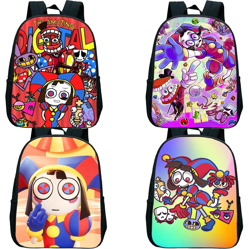 

The Amazing Digital Circus Pomni Schoolbag Kindergarten Backpack for Boys Girls Kids Bookbag Children Cartoon Rucksack Mochila