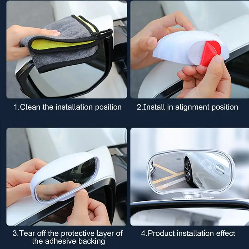 Blind Spots Mirrors Auxiliary Mirrors for Reversing & Rearview 360 Degrees Rotating Car Safety Auxiliary Side Mirror for Car SUV