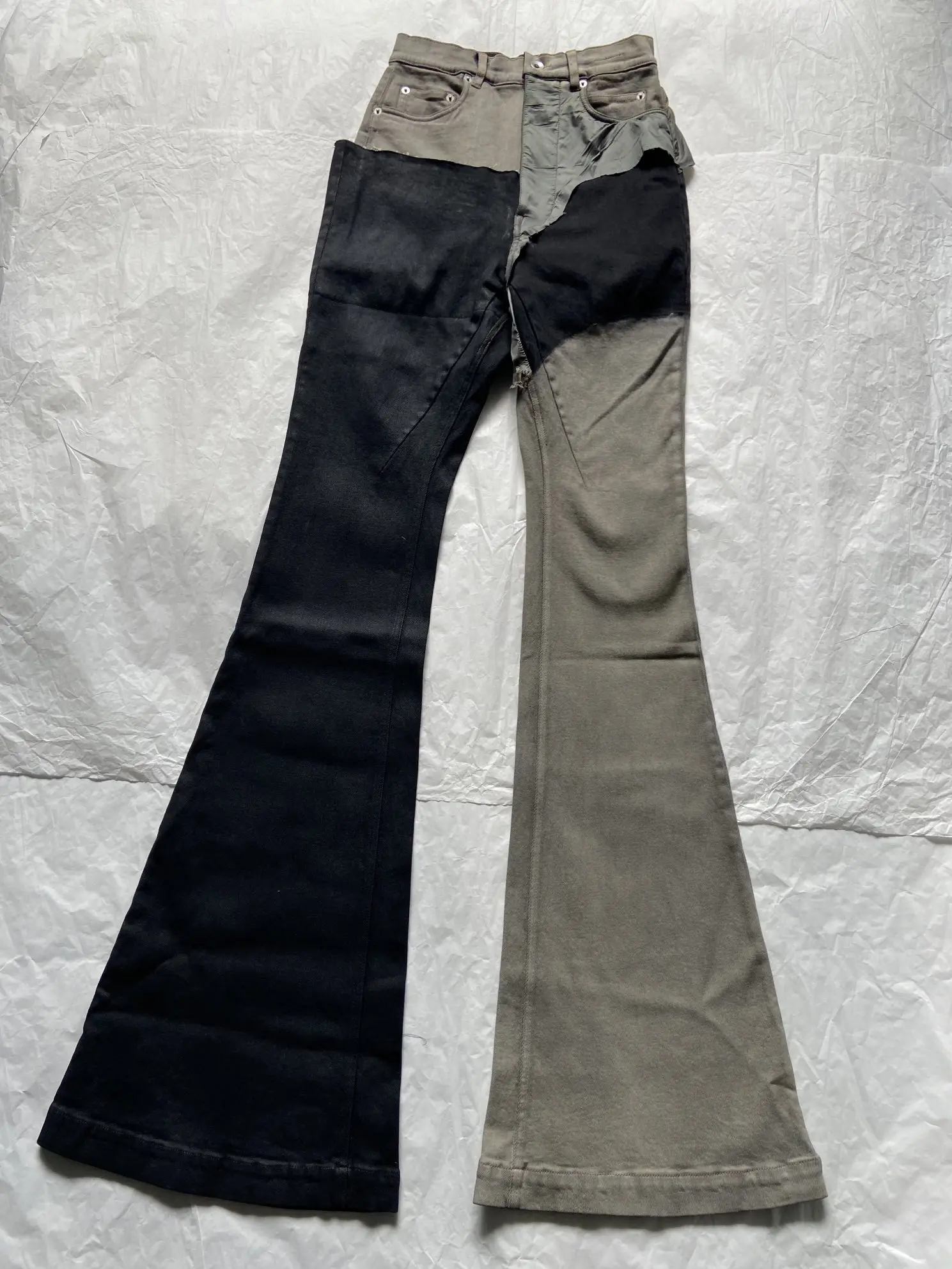 

Super long mopping collage flared jeans 2023 summer new hot