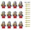 MOC War Military Medieval Building Block Knight Figure Warrior Soldier Spear Sword Shield Diy Weapon Castle Army Accessories Toy 3