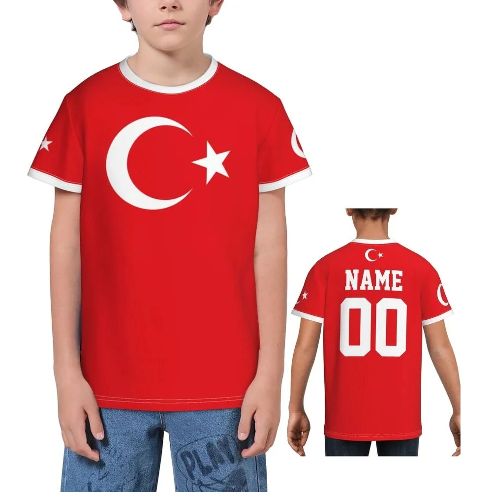 Nome Personalizzato Numero Turchia Flag Emblem Graphic T Shirt Per Uomo Abbigliamento Tuffiye Soccer Club Tee Shirts Football Fans Jersey Tops