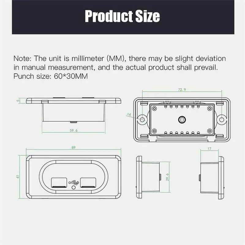  USB Ʈ ڵ    , ؾ  Ʈ Ʈ RV LED USB  г, 3.1A, 12V, 24V