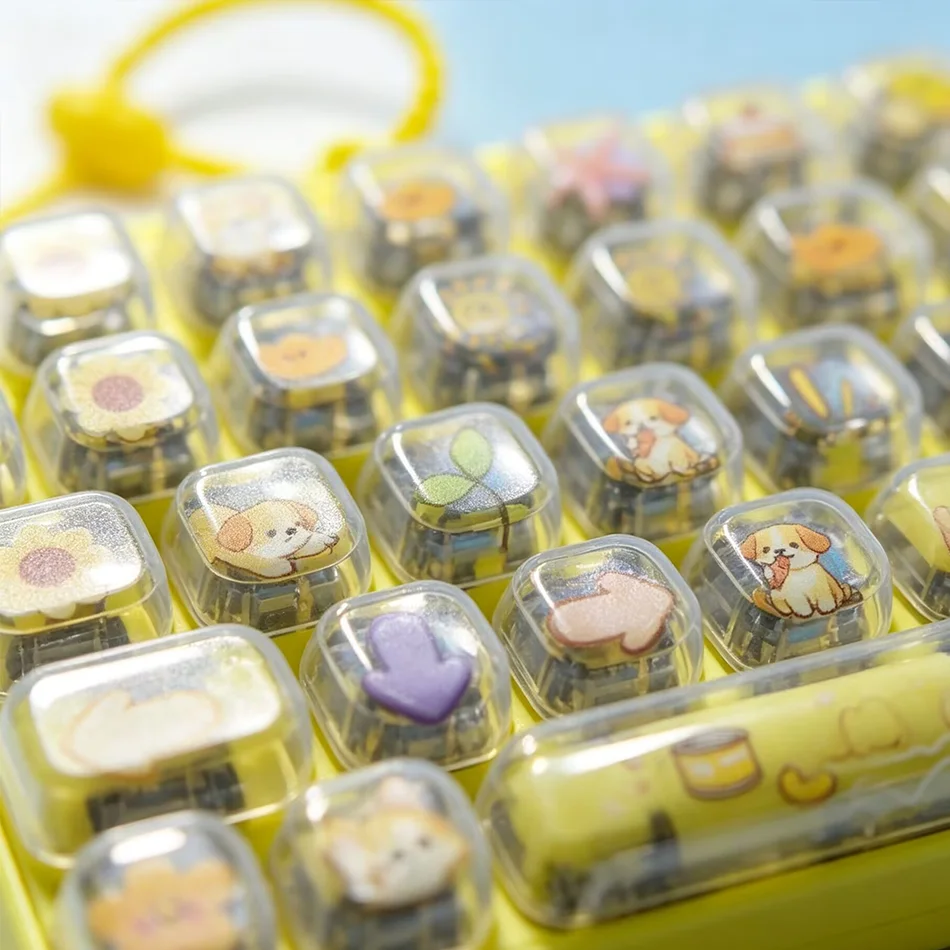 Portable Fidget Keyboard Toy with Cute Cartoon Animal Designs, 26 Keys