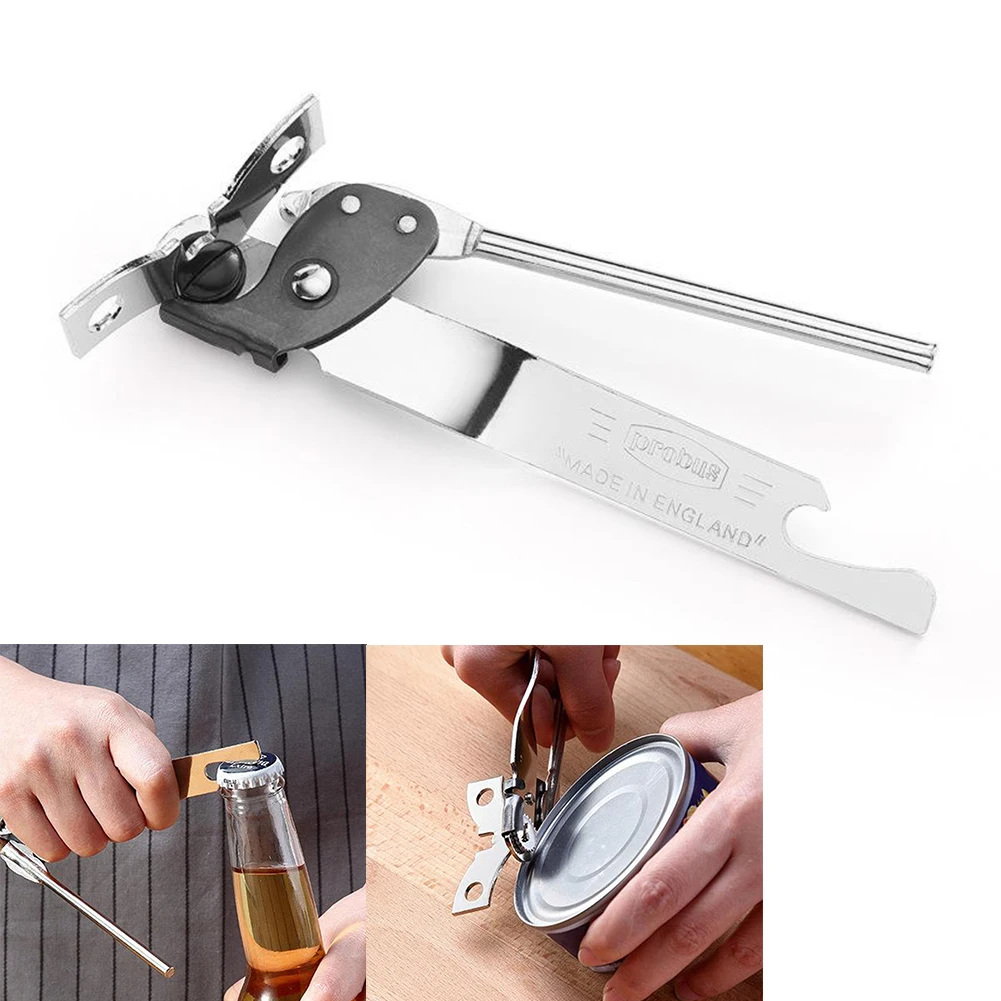 

Stainless Steel Bottle Opener Multifunctional Food Can Opener For Wine Bottle Beverage Cans Convenient Open Tool 15x5.8cm Sliver