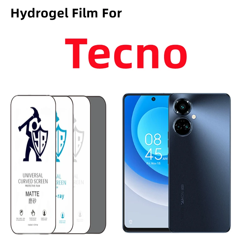 2Pcs Privacy Matte Hydrogel Film Per Tecno Pova4 Camon 16 17 18 19 Pro Hd Screen Protector Per Tecno Spark 10 9 8 7 Pro Film