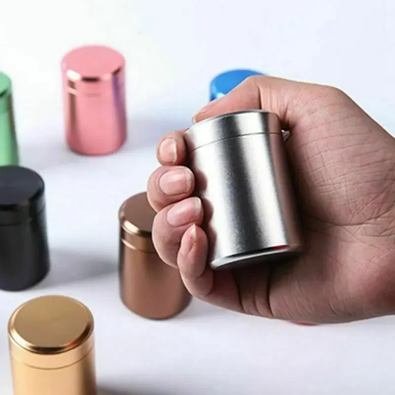 Mini Portable Sealed Jar Travel Moisture-proof Solid Color Nut Aluminum Alloy Candy Food Storage Container Tea Can Metal Box
