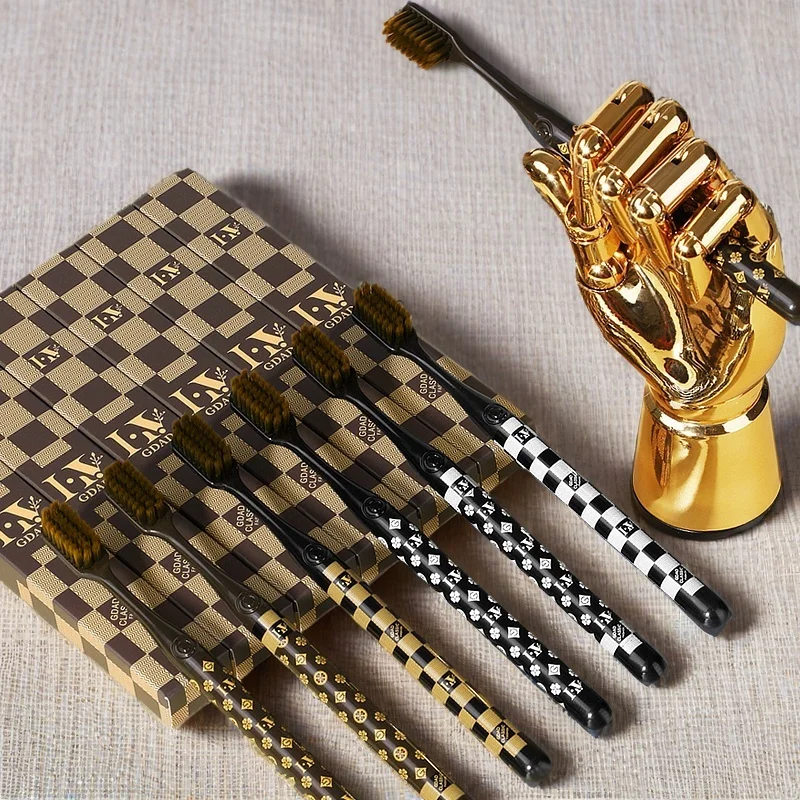 Luxury Soft Bristle Toothbrush Gift Set with Silk Handle and Wide Head