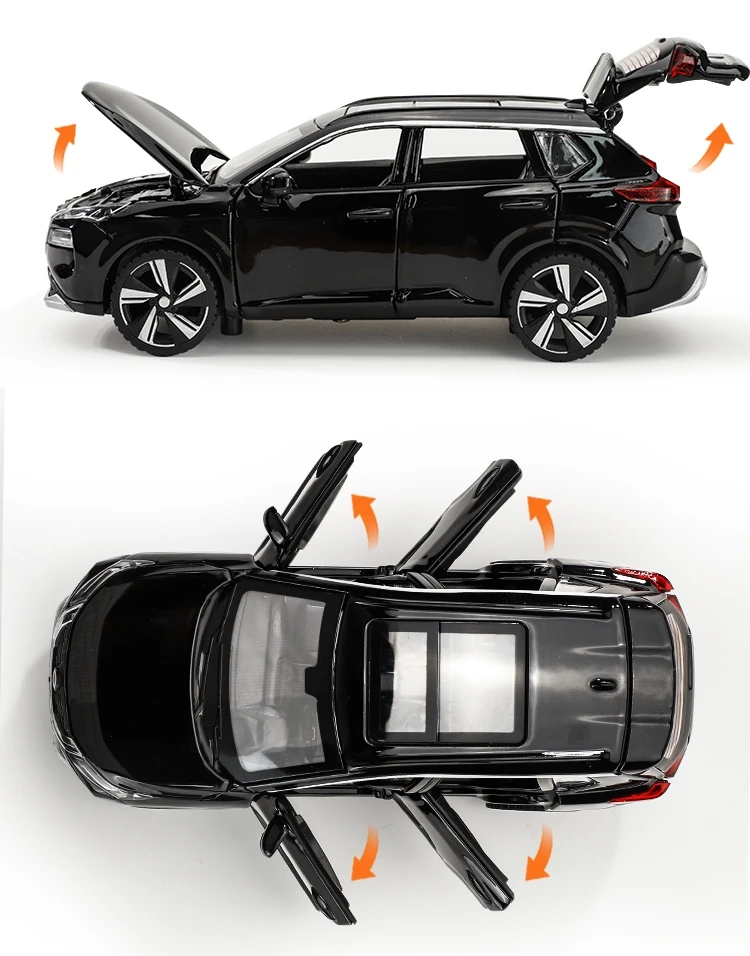 1/32 Nissan X-Trail SUV Miniature Diecast Toy Car Model Sound & Light Doors Openable Educational Collection Gift For Boy Kid 3