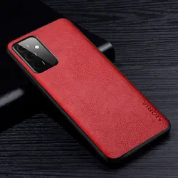 Luxury Retro Litchi Leather Back Cover Case in Elegant Style - A52S (Red)