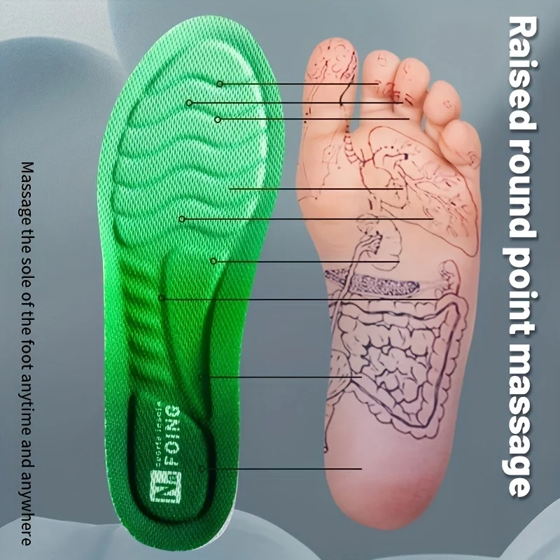 4D Orthopedic Sport Insoles sport insoles Super Soft Breathable High-elasticity Shock Absorption Running Shoe Pad Anti-pain Deodorant Cushion