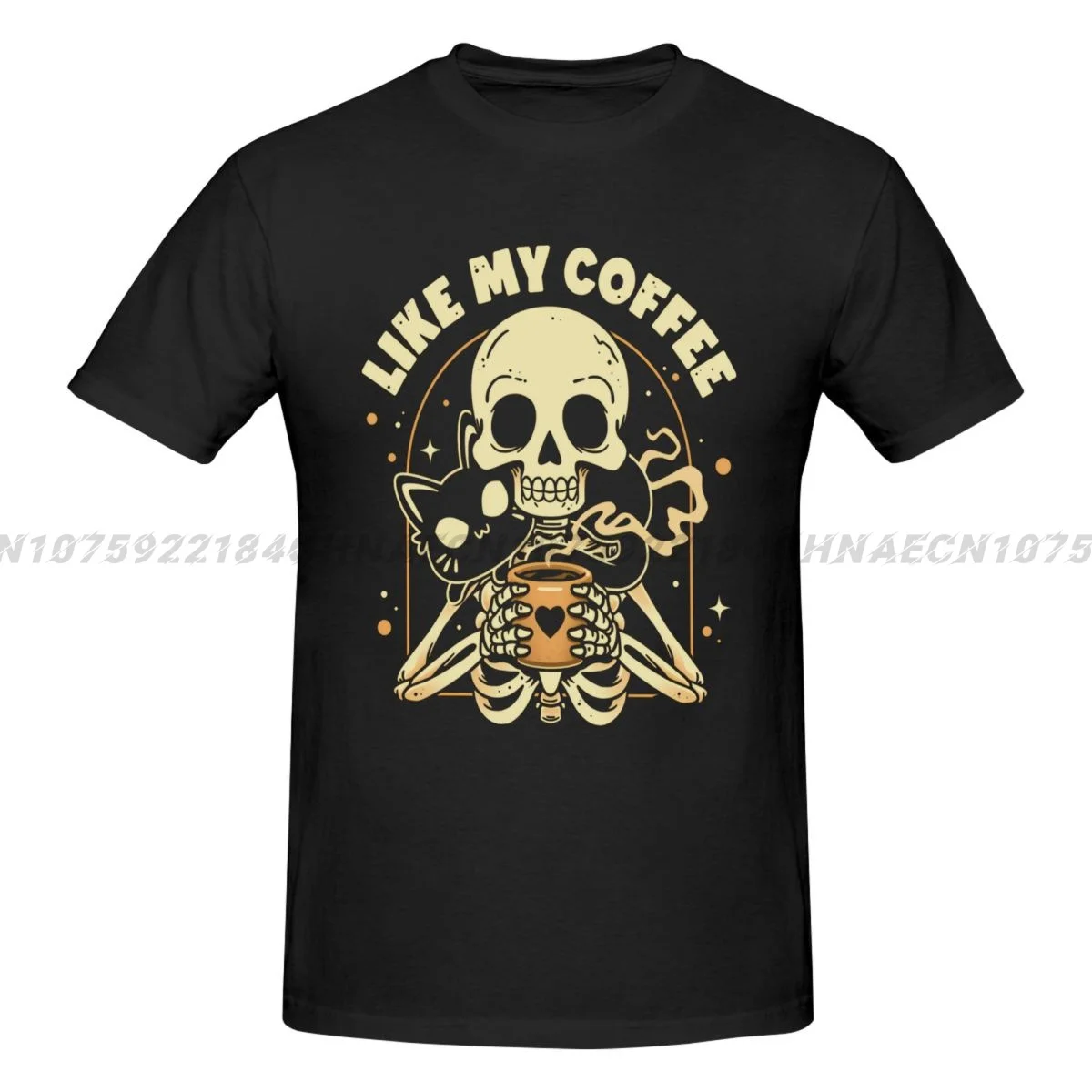 

Like My Coffee Oversize T-shirts Man Vintage Funny For Men Top y2k Man short sleeve T-shirt