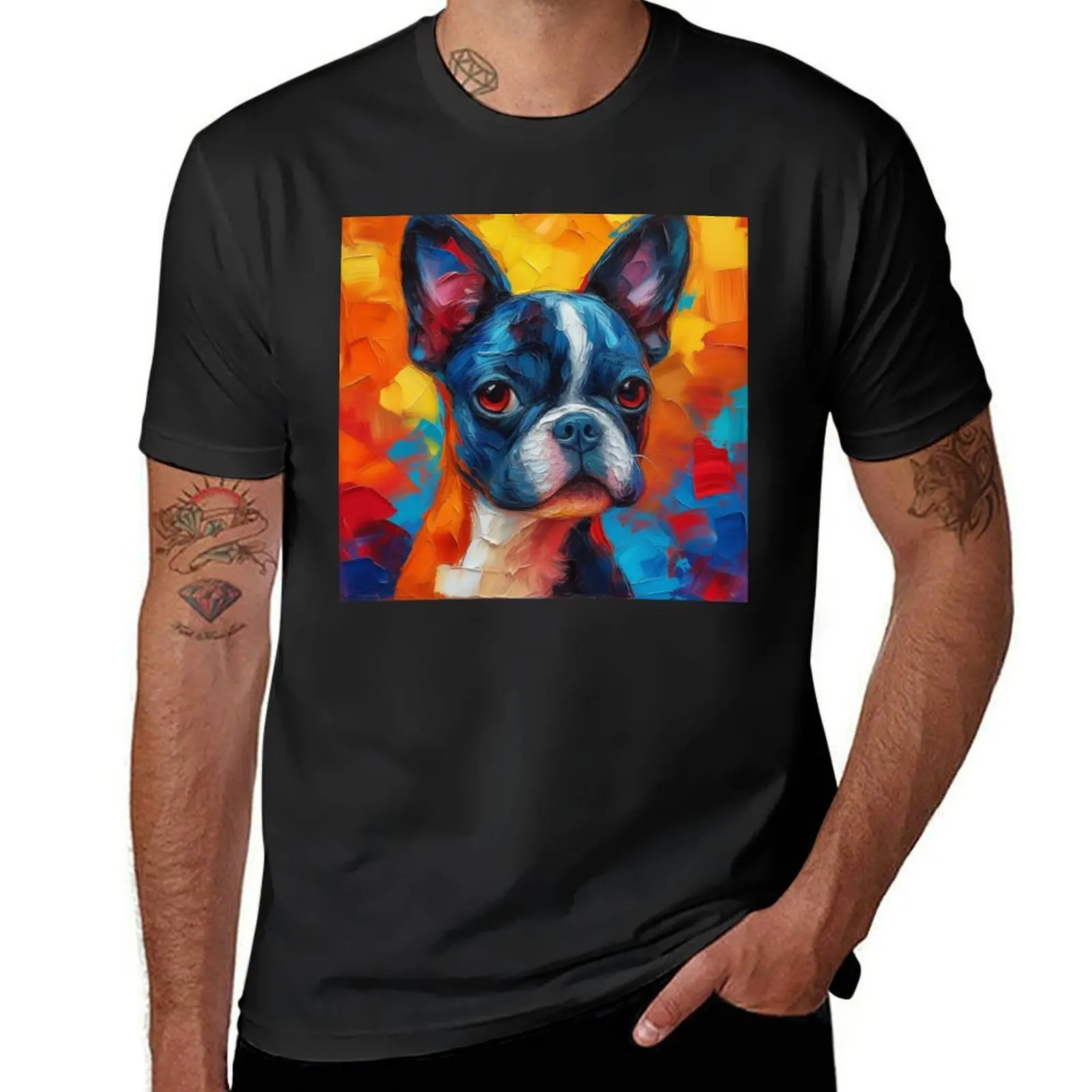 

The Boston Terrier Portrait T-shirt aesthetic clothes blanks tees shirts graphic tees men clothes