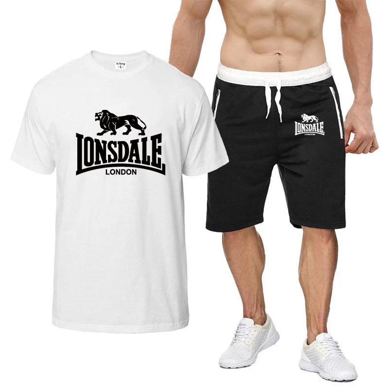 New Summer 2021 2-piece Suit Lonsdale Printing T-shirts Shorts Short-sleeved Sportswear Sport Pant Running Singlet Clothes |
