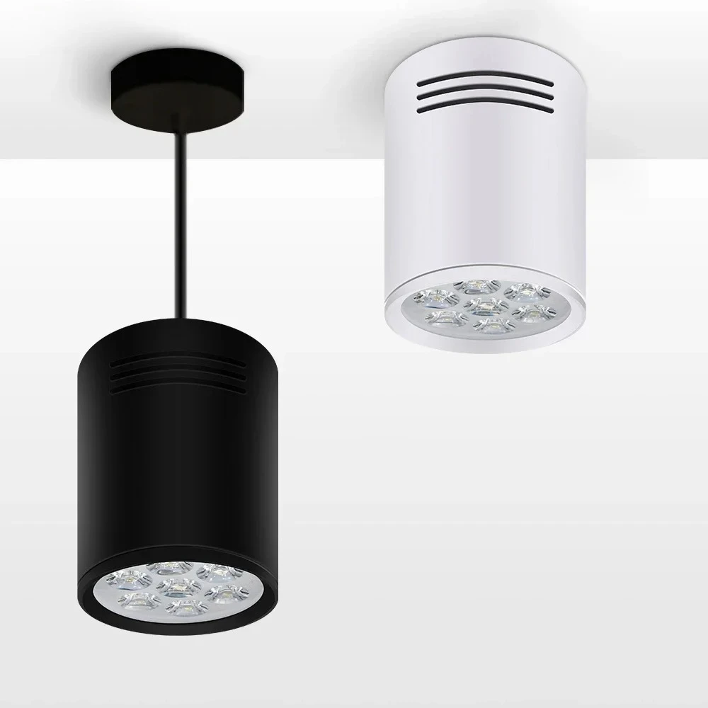 LED 통 표면 장착 Led 천장 조명 와이어 교수형 펜던트 화이트/블랙 디밍 ..