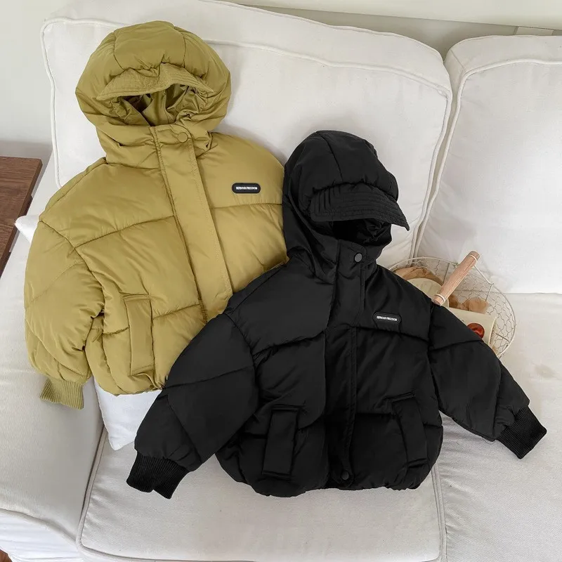 

2-8 Years Old Boys Girls Hooded Down Jacket Winter Warm Thick Cotton Coat Children Clothing Fashion Kid Parka Snowsuit Outerwear
