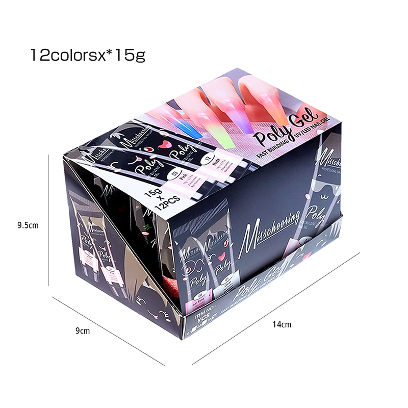 12pcs/set Fast-Building Nail Art Extension Gel