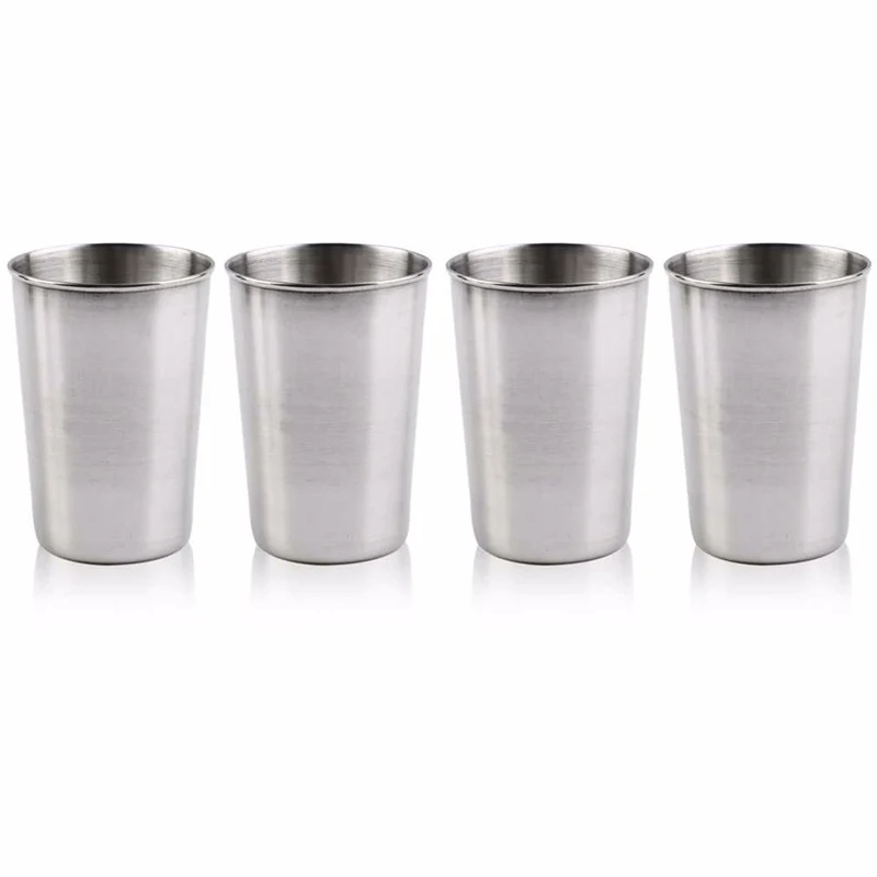 Shot Glasses Polished 30 Ml Stainless Steel Shot Glass Cup Drinking Wine Glasses With Leather Cover Bag For Kitchen Bar Barware 4 Pcs/Set