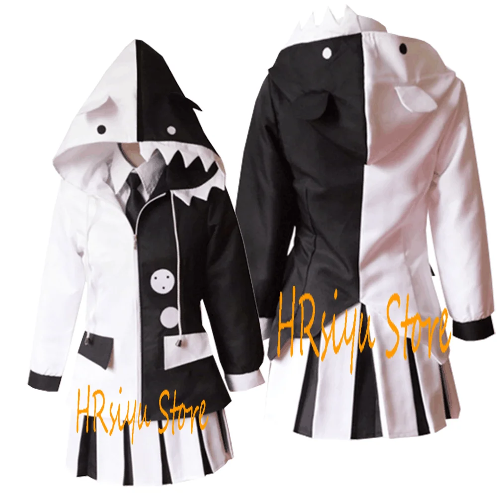 

Anime Cosplay Black White Bear Costume Women Men School Uniform Outfit