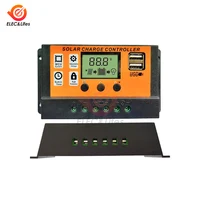 Contrôleur de charge solaire 100A Contrôleur de panneau solaire 12V/24V Réglable LCD Panneau solaire Régulateur de batterie avec port USB 5