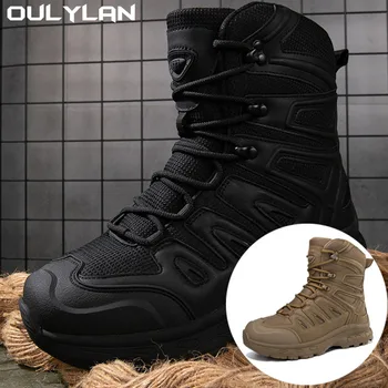 Tactical Boots Durable Training Shoes Sports Climbing Ankle Boots Outdoor Large Size Hiking Shoes Men's Desert Boots Men 1