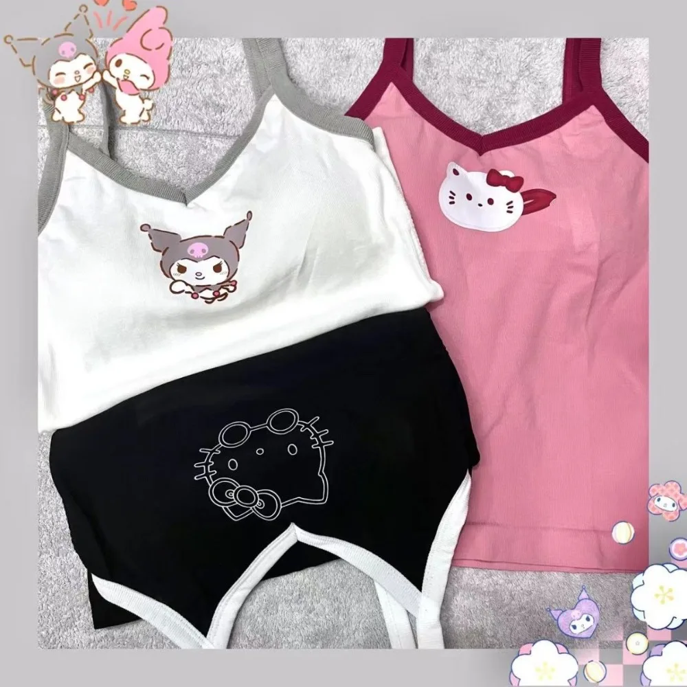 

Sanrio Hello Kitty Kuromi small vest cute clothes new Japanese suspender women's fashion short top women's summer slim vest gift