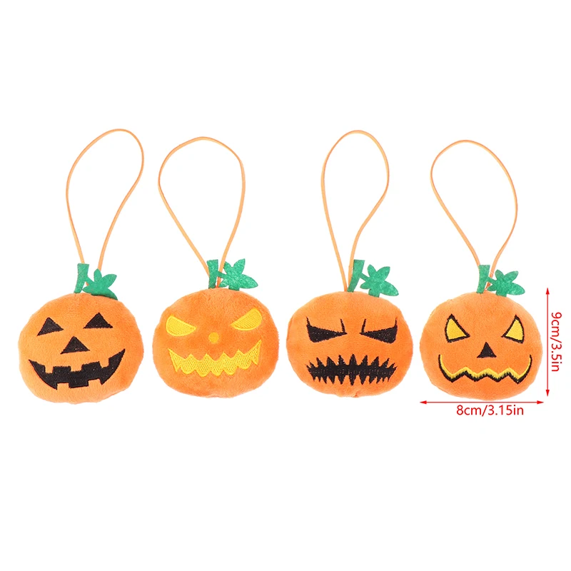 

Mark Luggage Tag Cartoon Devil Pumpkin Head Plush Doll Halloween Name Sticker Pendant Anti-lost Charm Keychain Bag Decor