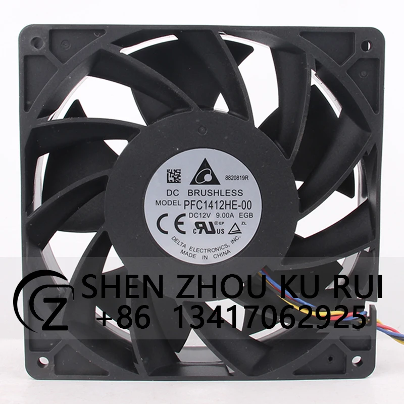 

Case Fan Dual Ball Bearing for DELTA PFC1412HE-00 140x140x38MM 12V 9A 14038 14CM 4-wire PWM High Airflow Violent Cooling Fan