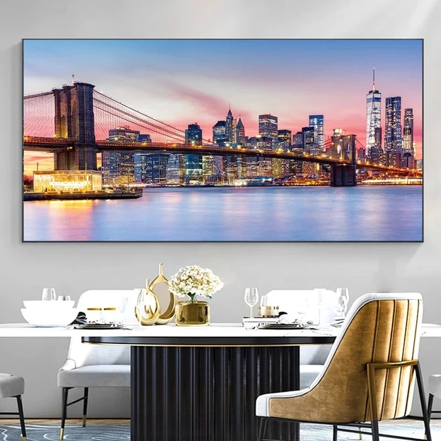 Nacht Ansicht Brooklyn Bridge New York Stadt Landschaft Leinwand Malerei  Poster und Drucke Wand Kunst Bilder Room Home Decor Keine rahmen -  AliExpress