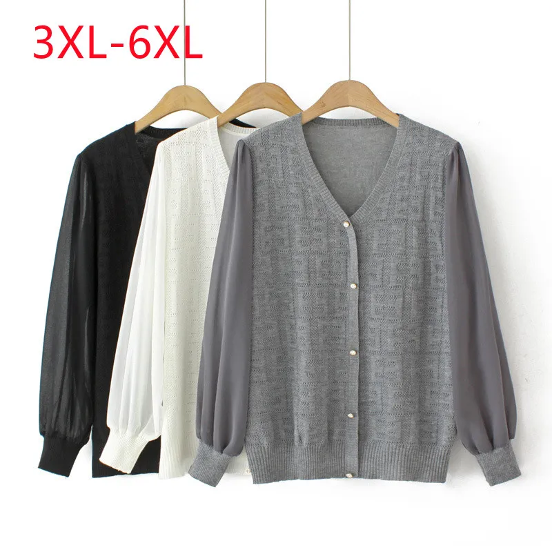 

Новый женский свитер с длинными рукавами серого цвета 3XL 4XL 5XL 6XL