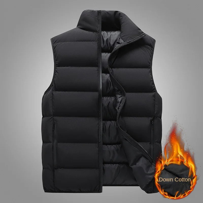 Men's Down Cotton Jacket, Vest Jacket, Autumn and Winter Thickened Plush Insulation, New Couple Trend Brand Loose Cotton Jacket simple loose fashion trend down jacket plus velvet thickened warm autumn and winter new double sided korean loose top