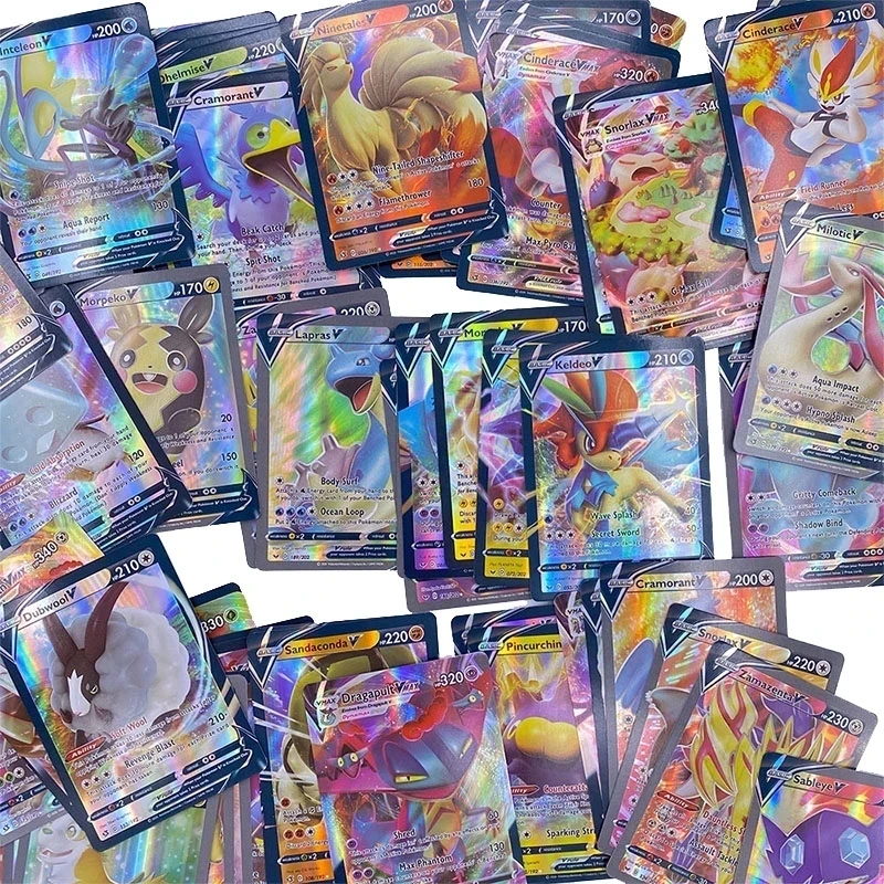 

100Pcs Pokemon Cards Vmax GX EX Charizard Pikachu Carte Pokémon Game Battle Carte Trading Shining Cards