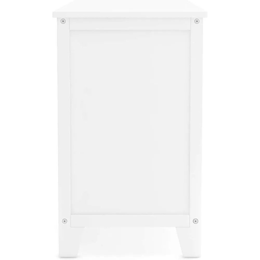 Kids' Low Bookcase -  White: 24 Inch Wooden Storage Organizer Cubby with Fabric Bins for Playroom and Bedroom 5