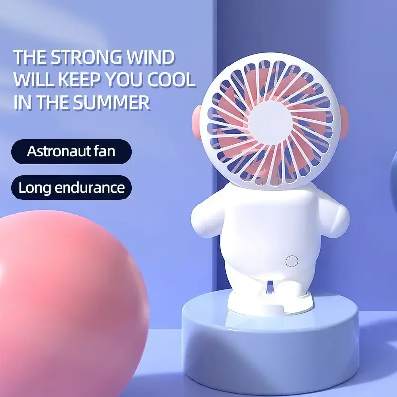 Delicate and lightweight EWusb Astronaut Handheld Small Fan Portable Astronaut Silent Electric Charging Fan delicate cheering pompom poms portable cheerleader props compact cheerleading reusable pompoms gold leaf