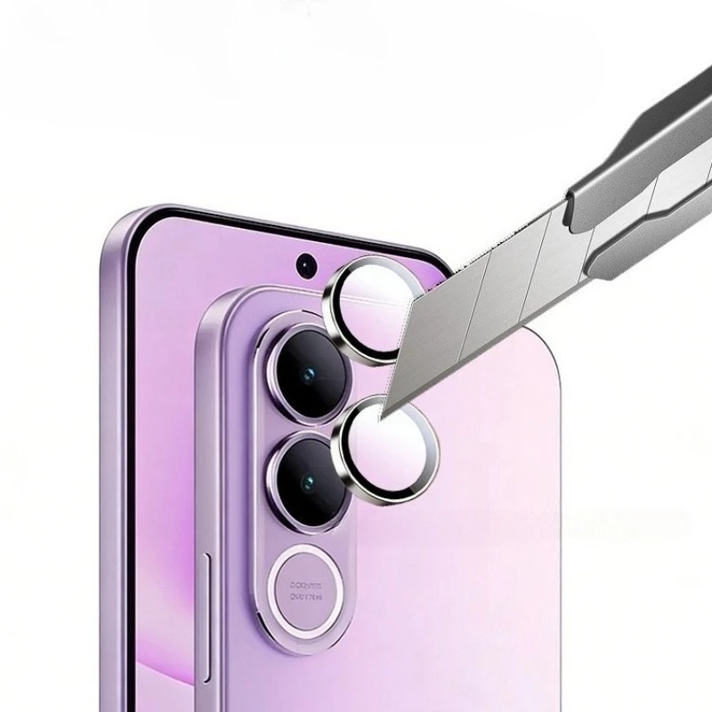 Aluminum Alloy Glass Camera Lens Protector - Clear Back Lens Protective Film Case