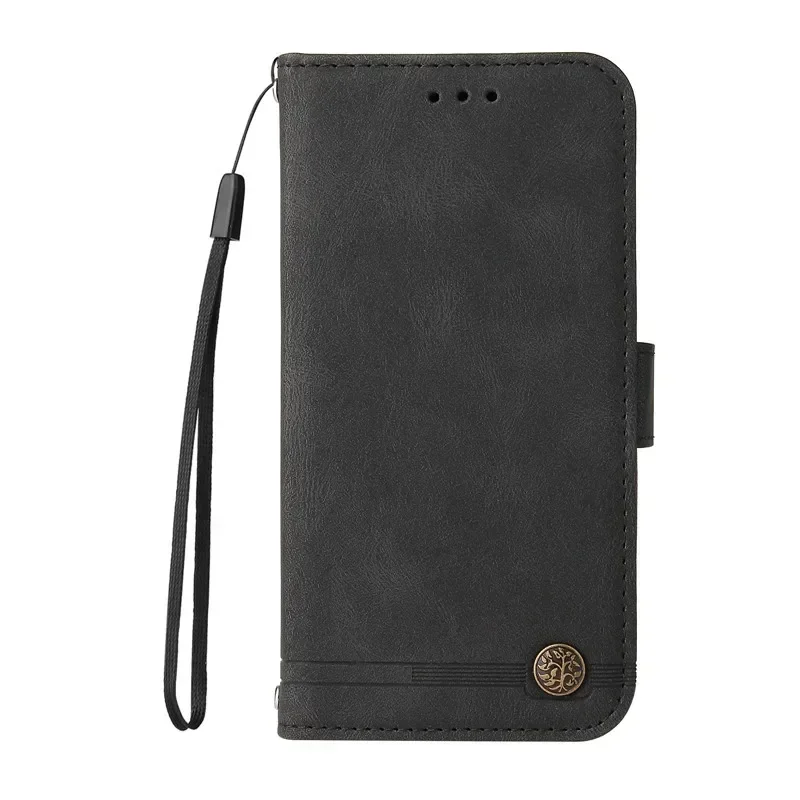 Premium Lanyard Wallet Phone Case with Magnetic Flip Stand - Leather Cover