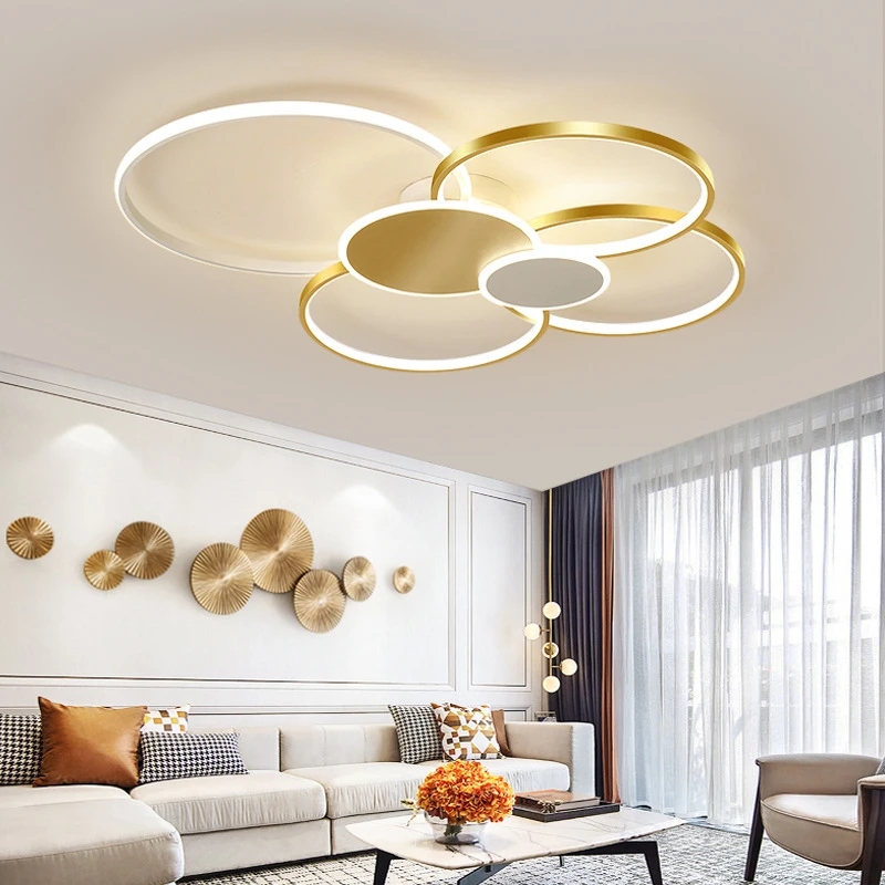 Luxury Chandelier Lamp Ceiling Lighting Golden Hall Lights Living Room Led Chandelier Bedroom Minimalist Home Decor Lighting