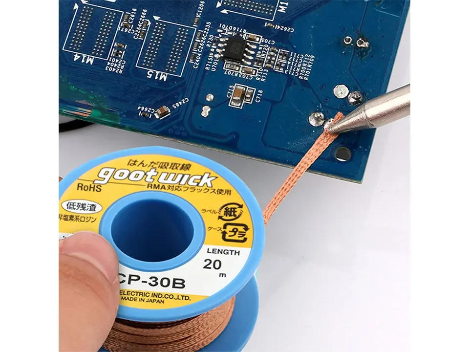 Original Japan GOOT Desoldering Wicks Braid Copper Wire Solder Remover BGA Solder Wick RoHs Lead-free MSDS Welding Repair Tool