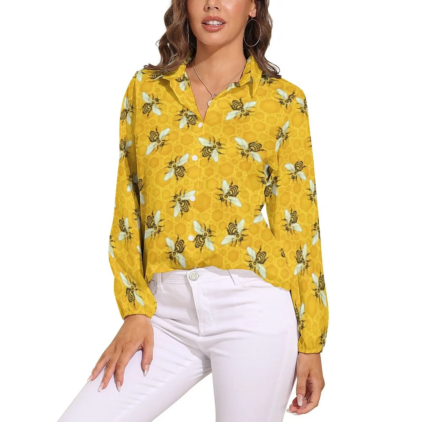 Bluse mit bienenmuster Clearance