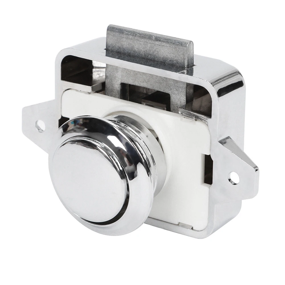 

Knob Button Catch Lock RV Screws Yacht Boat Button Cabinet Camper Caravan Cupboard Door Furniture L-shaped Plate