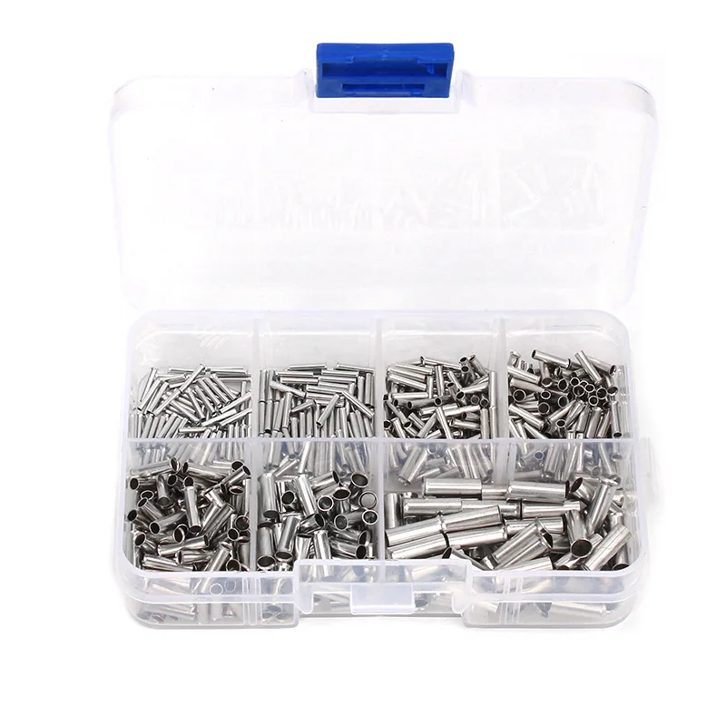 Tin-coated Copper Uninsulated Terminal Bootlace Ferrules Cord End Electrical Cable Crimp Connector For 0.5-6.0mm2 terminal connector wire connectors electrical connectors plug 600Pcs