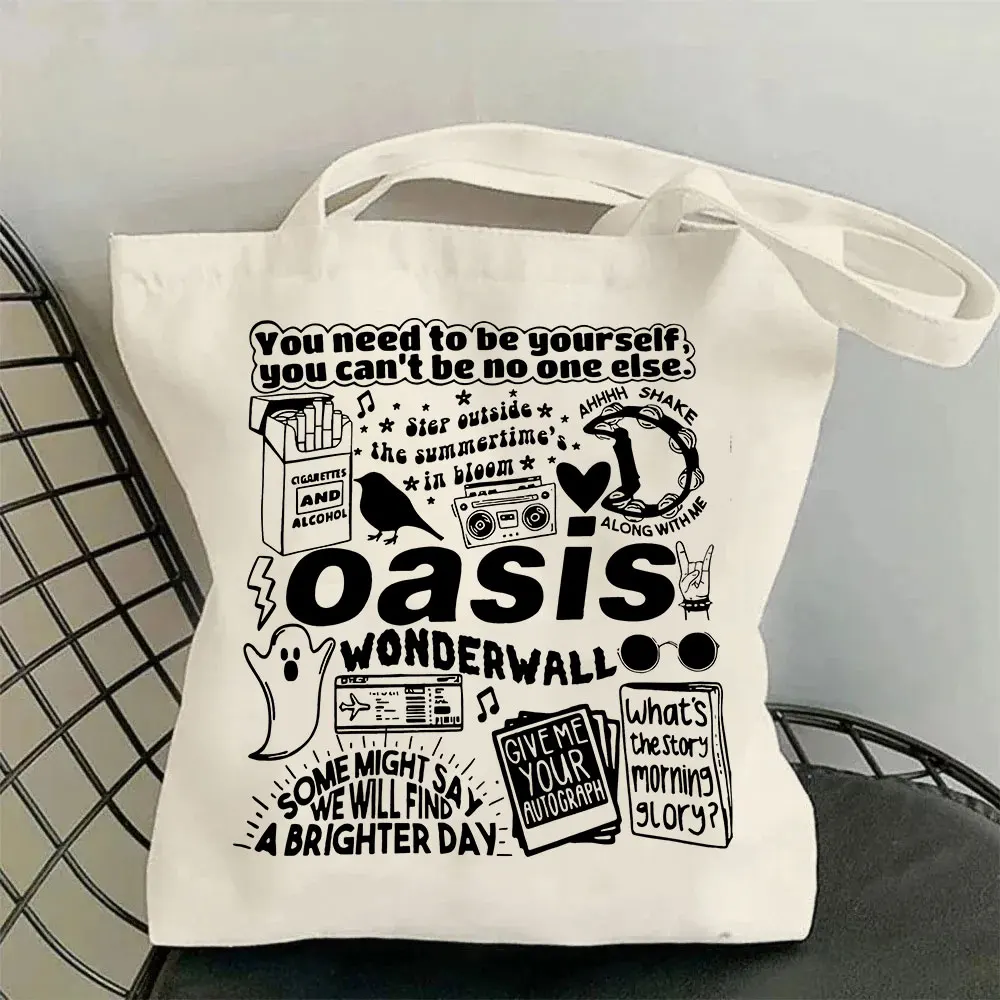 Oasis Reunion Tour 2025 Shopping Bag Girl Hiphop Oasis Live 25