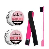 4pcs/Set 30g Edge Control Gel for Women Non-greasy Long Lasting Anti-frizz Wax Natural Ingredients Finishing Gel Cream and Brush 1