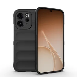 Shockproof Liquid Silicone Soft Case with Camera Protector for Vivo V70 Elite (HD - Black)