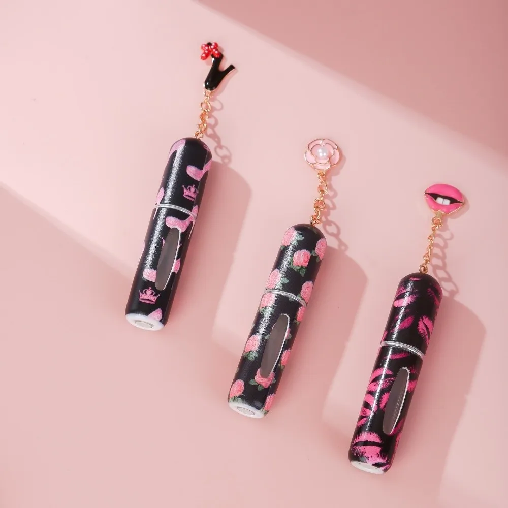 New 5ml Mini Perfume Bottle Empty Portable Empty Cosmetic Containers Storage Sprayer Refillable Spray Rotating Bottle