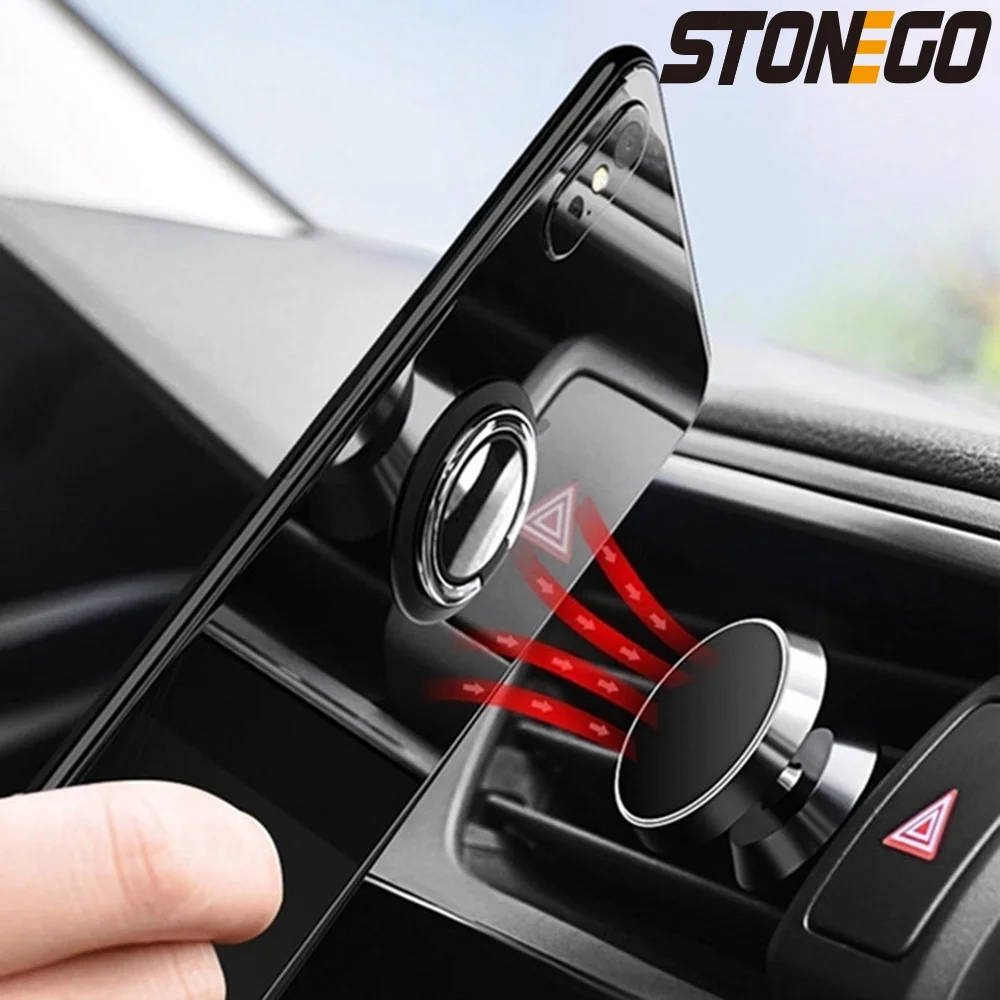 STONEGO 범용 금속 휴대 전화 링 홀더 자기 자동차 브래킷 소켓 전화 링 자동차 브래킷 전화 액세서리