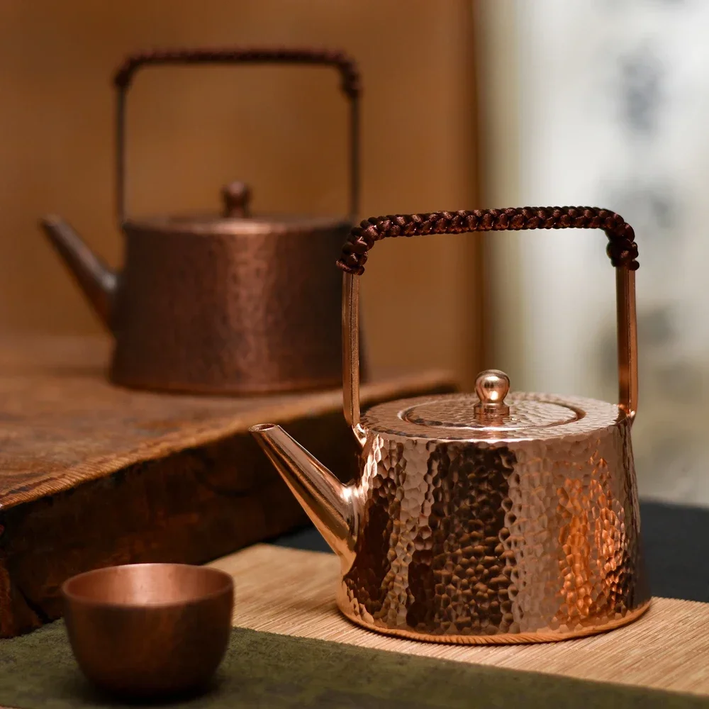 

Handmade Teapot Tea Kettle Hammered Craft Pure Copper Teaware 400ML
