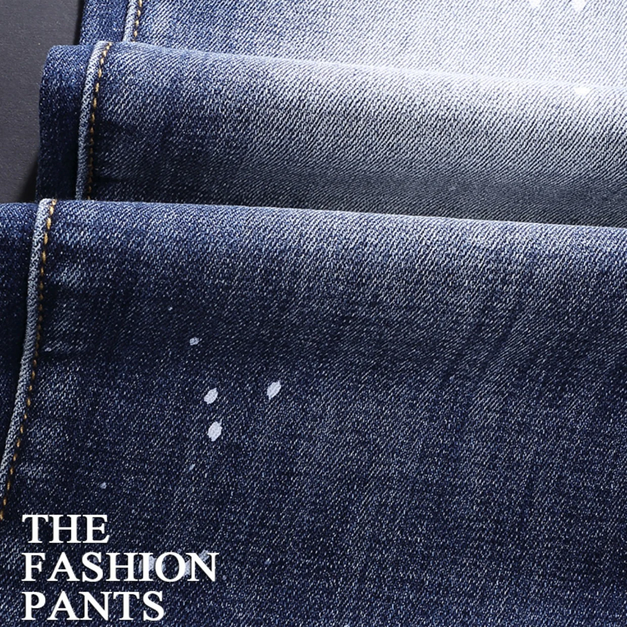 Fashion Designer Men Jeans High Quality Retro Blue Plain Washed Elastic Slim Fit Ripped Jeans Men Painted Hip Hop Brand Pants