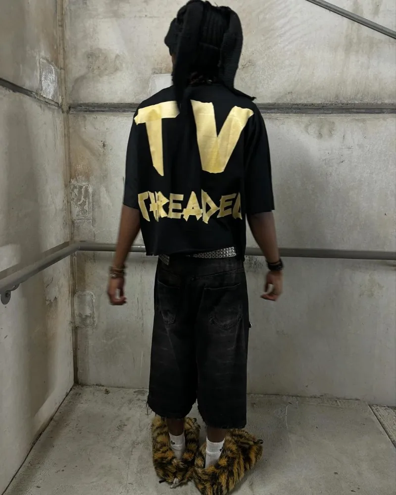 Y2K T Shirt Y2k Rock Hip-hop Fashion T-shirt American Street Harajuku Retro Letter Printing Oversized